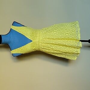NWT Charlotte Russe Bright Yellow Lace Mini Dress